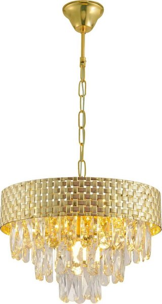 Candelabru cu lanț CHARLIZE 4xE14/10W/230V auriu