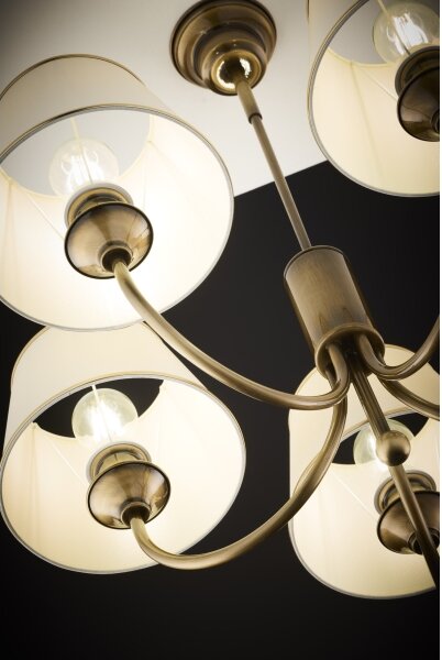 Jupiter 2133 - Candelabru cu tijă CLASSIC 5xE27/15W/230V bronz/patină/crem