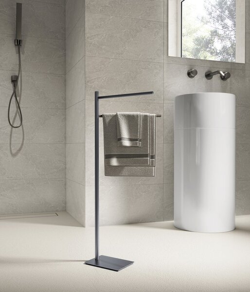 Gedy Gedy, TRILLY Stand cu suport pentru prosoape, pătrat, grafit, TR3181