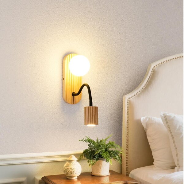 Brilagi - Lampă de perete MODERN WOOD, 1xG9/5W/230V + 1xGU10/8W, lemn