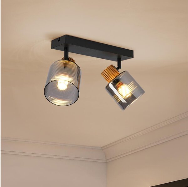 Brilagi - Spot HYGGE 2xE14/15W/230V negru/fumuriu