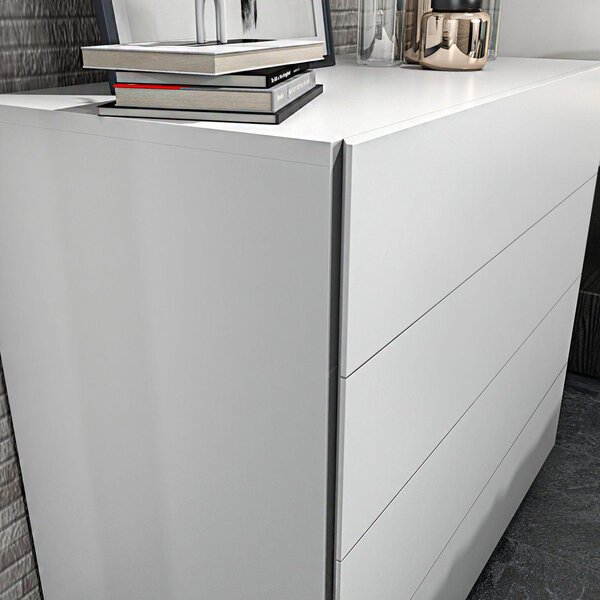 Comoda Evate, Alb, 90x82x45 cm