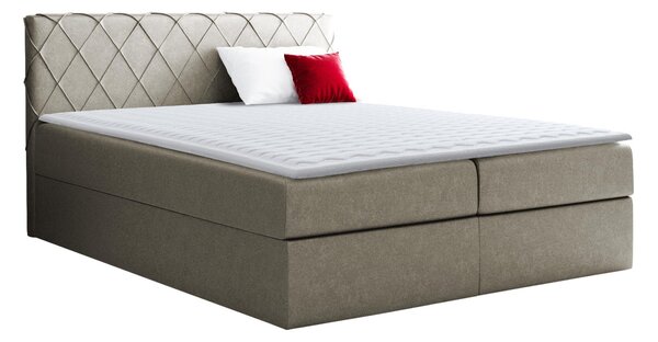 Pat boxspring GenusBoxspring, Dublu, Maro deschis, 160x200, Tapiterie, Somiera patSomiera pat, 17x21x10cm