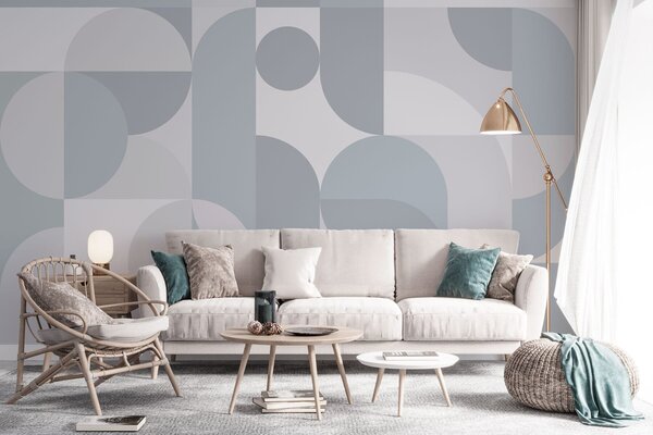 Fototapet Model geometric gri și alb, Fototapet moderne, Fototapet populare, w03058v3 - Tapeko.ro