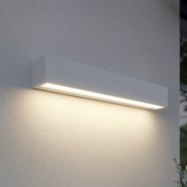 Lucande Lampa de perete pentru exterior cu LED Lengo, 50 cm, albă, lumină, Alb, Aluminiu, Modern