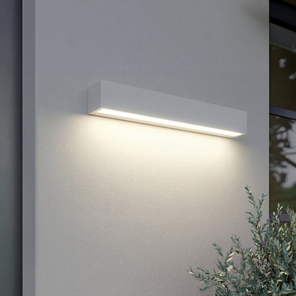 Lucande Lampa de perete pentru exterior cu LED Lengo, 50 cm, albă, lumină, Alb, Aluminiu, Modern