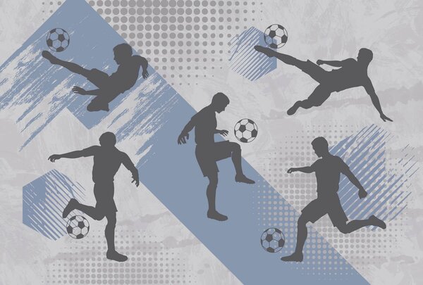 Fototapet Grup de bărbați care joacă fotbal, Fototapet fotbal, Fototapet populare, w03001v1 - Tapeko.ro