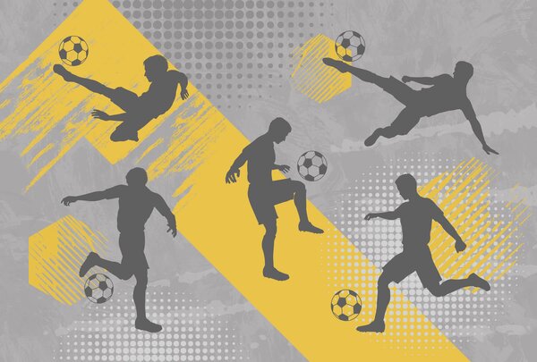 Fototapet Grup de bărbați care joacă fotbal, Fototapet fotbal, Fototapet populare, w03001 - Tapeko.ro