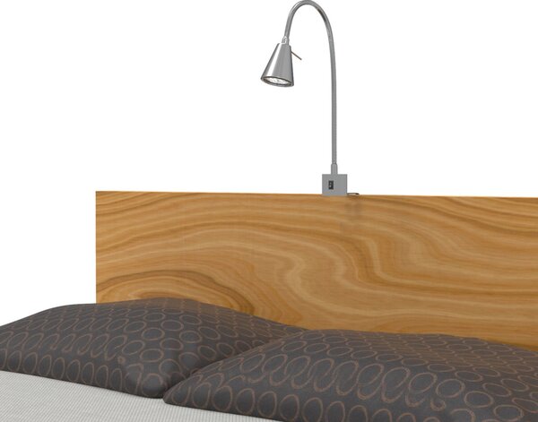 Briloner Aplică de perete LED Tuso, nichel, montare pe pat, metal, Gri, dormitor, Metal, Modern