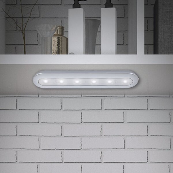 Briloner Row lampă buton LED, cu baterie, 6,500K, 30 cm, Gri, Bucătărie, Plastic, Modern