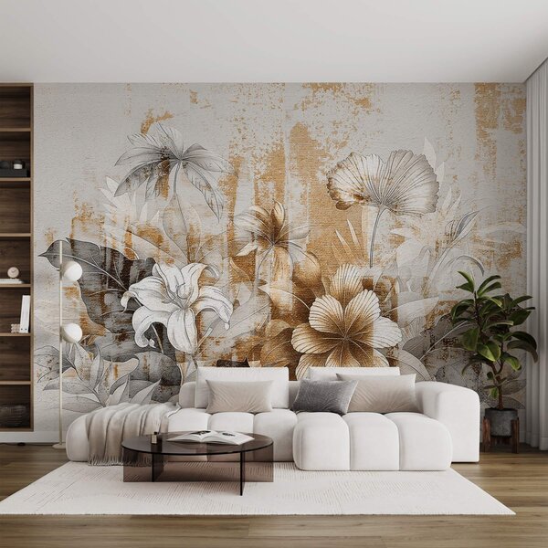 Fototapet Design floral elegant cu tonuri moi, Fototapet natură, Fototapet populare, w08767 - Tapeko.ro