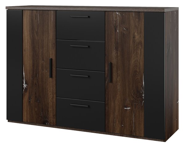 Comodă Signat Typ 26 (Negru + Stejar flagstaff + argintiu). Promo -17%. 1107659