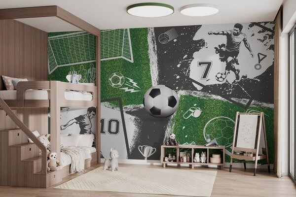 Fototapet Acțiune fotbalistică pe teren, Fototapet fotbal, Fototapet populare, w03121 - Tapeko.ro