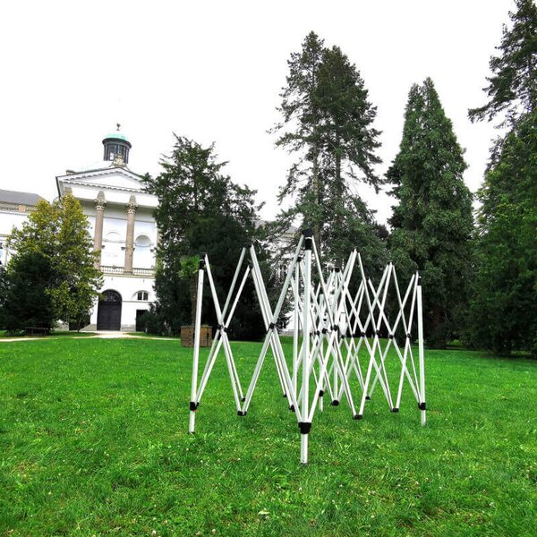 Cort pavilion pliabil 3x4,5m - cu 3 pereți - Negru