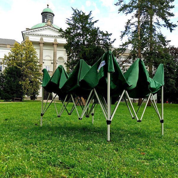 Cort pavilion pliabil 3x4,5m - cu 3 pereți - Negru