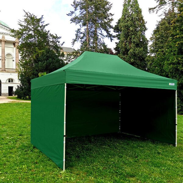 Cort pavilion pliabil 3x4,5m - cu 3 pereți - Negru