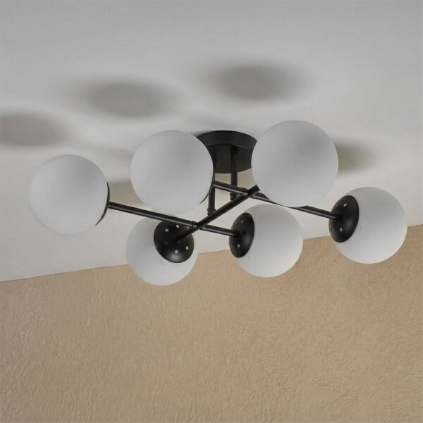 Brilagi - Lampă de tavan aplicată MALONY 6xE14/20W/230V, negru