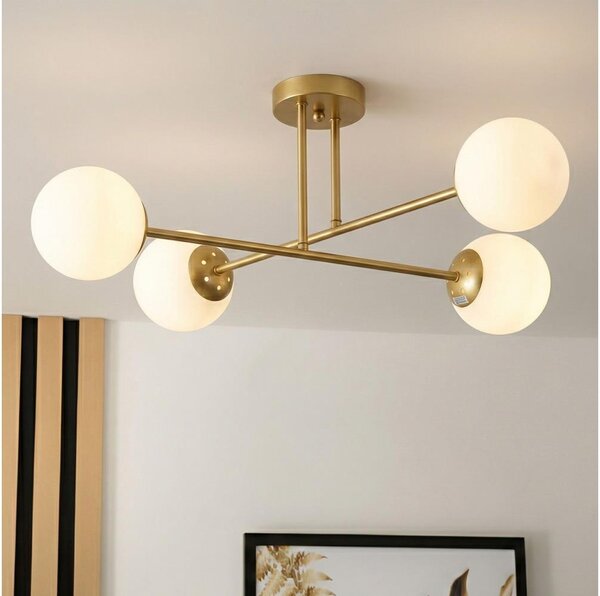 Brilagi - Lustră aplicată MALIVA 4xE14/15W/230V auriu/alb