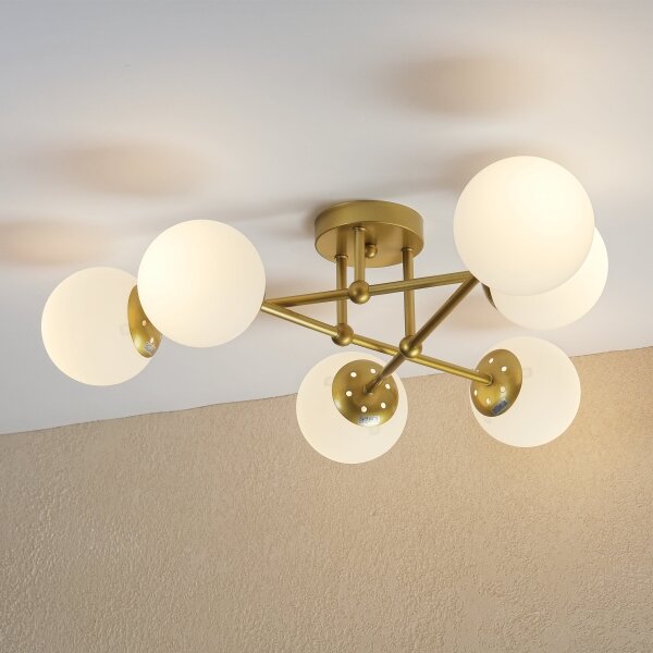 Brilagi - Lustră aplicată MALIVA 6xE14/15W/230V auriu/alb