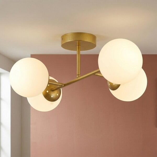 Brilagi - Lustră aplicată MALONY 4xE14/20W/230V aurie