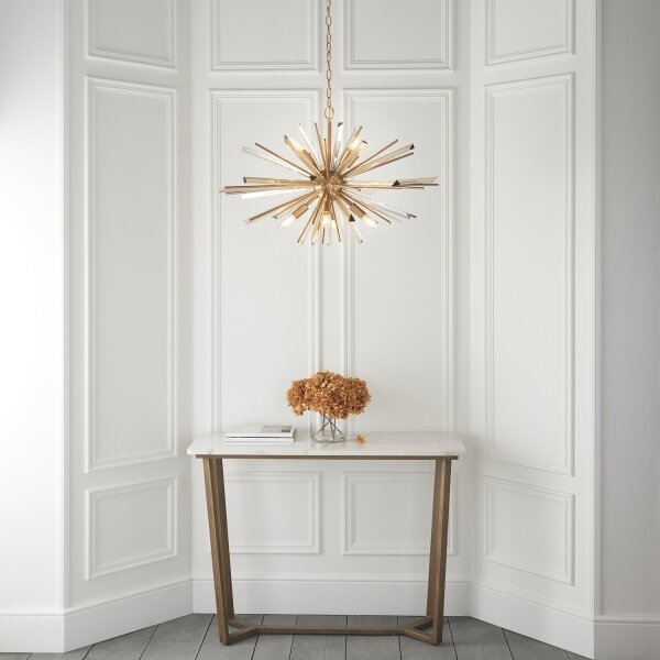 Endon 81935 - Candelabru cu lanț 8xE14/40W/230V, auriu