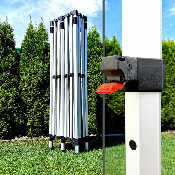 Pavilion pliabil 3x6m - cu 3 pereți - Verde