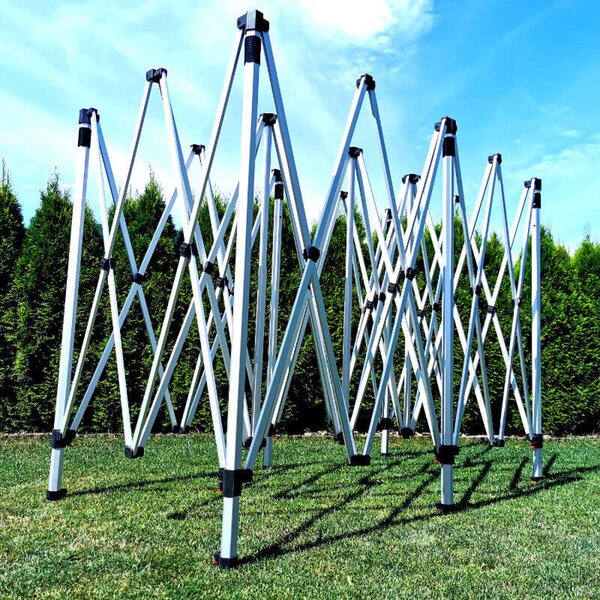 Pavilion pliabil 3x6m - cu 3 pereți - Verde