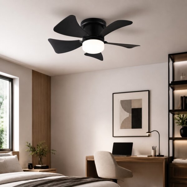 ZEVENTI - Ventilator de tavan LED reglabil MUNDAKA LED/10W/230V negru + DO