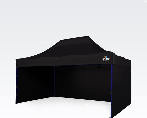 Cort de vânzare 3x4,5 m cu 3 pereți | Asamblare rapidă, 12,5 m² - cu 3 pereți - Negru