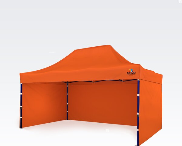Cort de vânzare 3x4,5 m cu 3 pereți | Asamblare rapidă, 12,5 m² - cu 3 pereți - Portocaliu