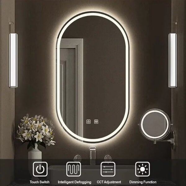 Oglinda LED Baie Touch , functie Dezaburire 60x80 cm