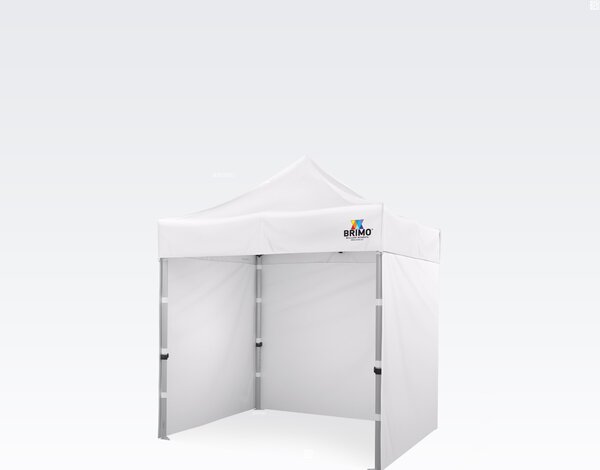 Soluție exclusivă pentru marketingul dumneavoastră: Cort tip foarfecă 2x2 m – Fără efort, cu impact maxim! - cu 3 pereți - Alb