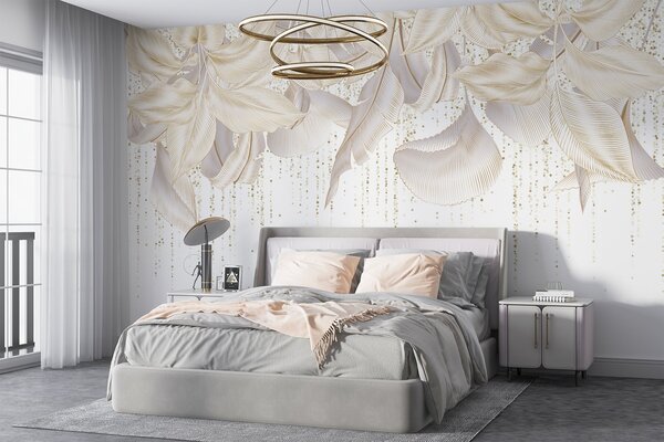 Fototapet Frunze delicate cu texturi subtile, Fototapet frunze, Fototapet populare, w08836 - Tapeko.ro
