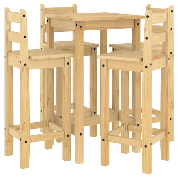 Set mobilier de bar, 5 piese, lemn masiv de pin