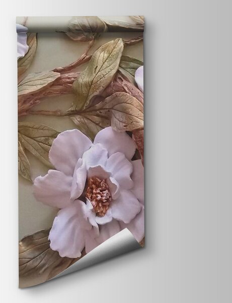 Fototapet Decor de perete cu flori și frunze, Fototapet flori 3D, Fototapet populare, u28623 - Tapeko.ro