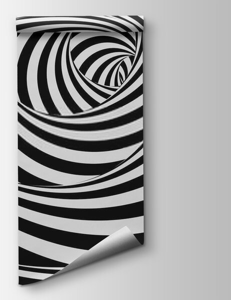Fototapet Model spirală alb-negru, Fototapet abstracte, Fototapet populare, u37165 - Tapeko.ro