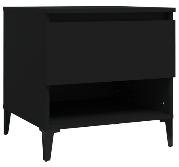 Masă laterală, negru, 50x46x50 cm, lemn compozit