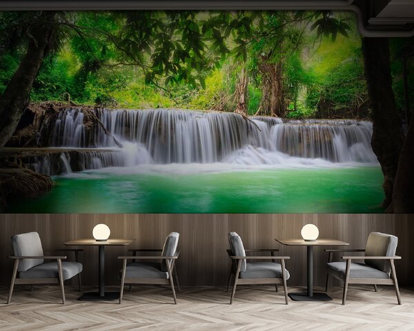 Fototapet Cascadă într-o pădure, Fototapet cascade, Fototapet populare, u53889 - Tapeko.ro
