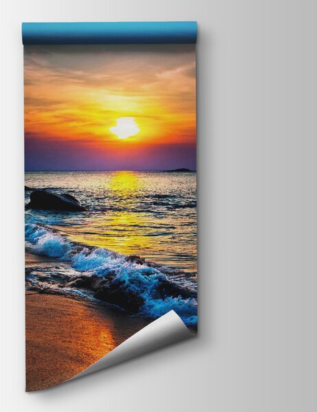Fototapet Apus de soare pe o plajă, Fototapet mare, Fototapet populare, u57778 - Tapeko.ro