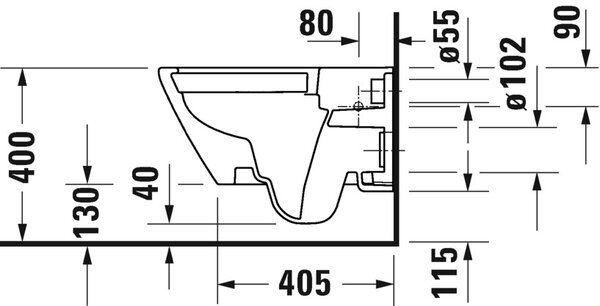 Duravit D-Neo vas wc agăţat fără margine alb 2577090000