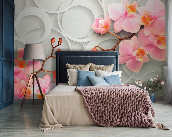 Fototapet Flori delicate pe un fundal moale, Fototapet geometric 3D, Fototapet populare, u66595 - Tapeko.ro