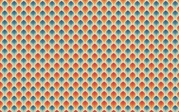 Fototapet Model de frunze portocalii și albastre, Fototapet geometrice, Fototapet populare, u71428 - Tapeko.ro