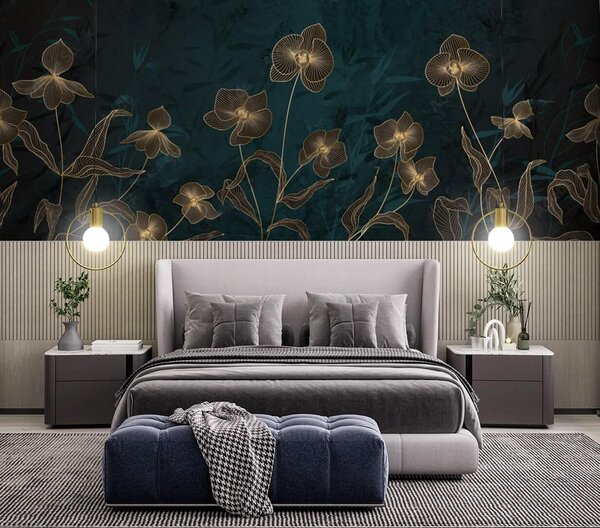 Fototapet Eleganță în designul floral, Fototapet flori, Fototapet populare, u72109 - Tapeko.ro