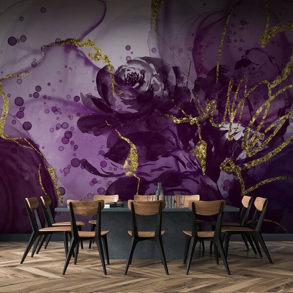 Fototapet Design floral sofisticat în acuarelă, Fototapet acuarelă, Fototapet populare, u71854 - Tapeko.ro