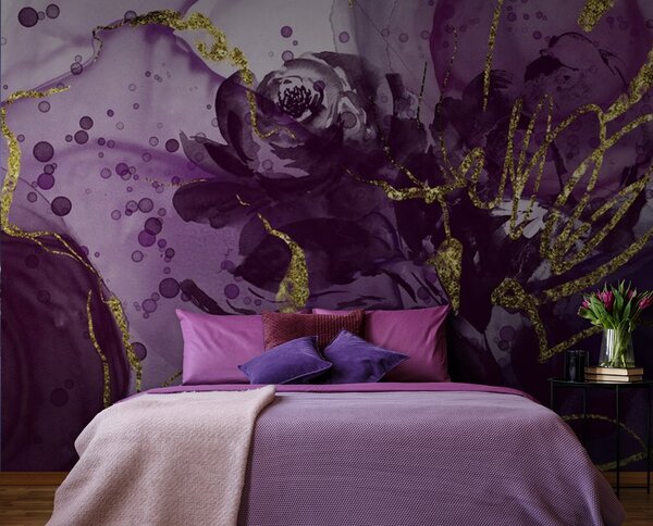 Fototapet Design floral sofisticat în acuarelă, Fototapet acuarelă, Fototapet populare, u71854 - Tapeko.ro