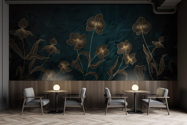 Fototapet Eleganță în designul floral, Fototapet flori, Fototapet populare, u72109 - Tapeko.ro