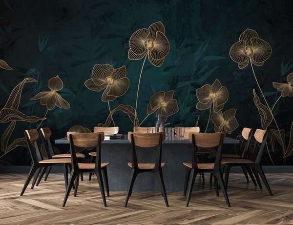 Fototapet Eleganță în designul floral, Fototapet flori, Fototapet populare, u72109 - Tapeko.ro