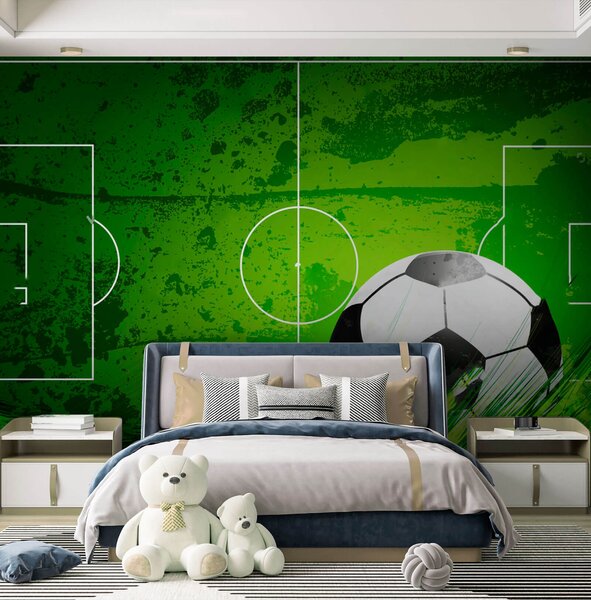 Fototapet Minge de fotbal pe un teren verde, Fototapet populare, Fototapet populare, u72784 - Tapeko.ro