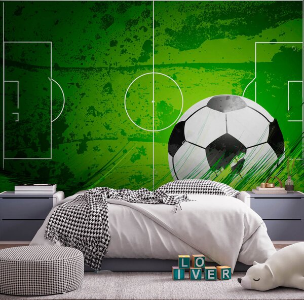 Fototapet Minge de fotbal pe un teren verde, Fototapet populare, Fototapet populare, u72784 - Tapeko.ro