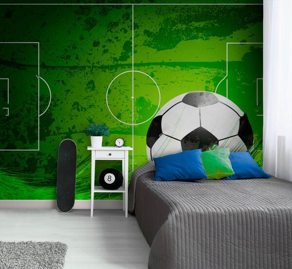 Fototapet Minge de fotbal pe un teren verde, Fototapet populare, Fototapet populare, u72784 - Tapeko.ro